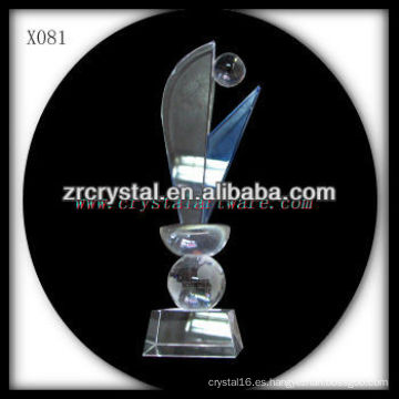 trofeo de cristal blanco atractivo del diseño X081